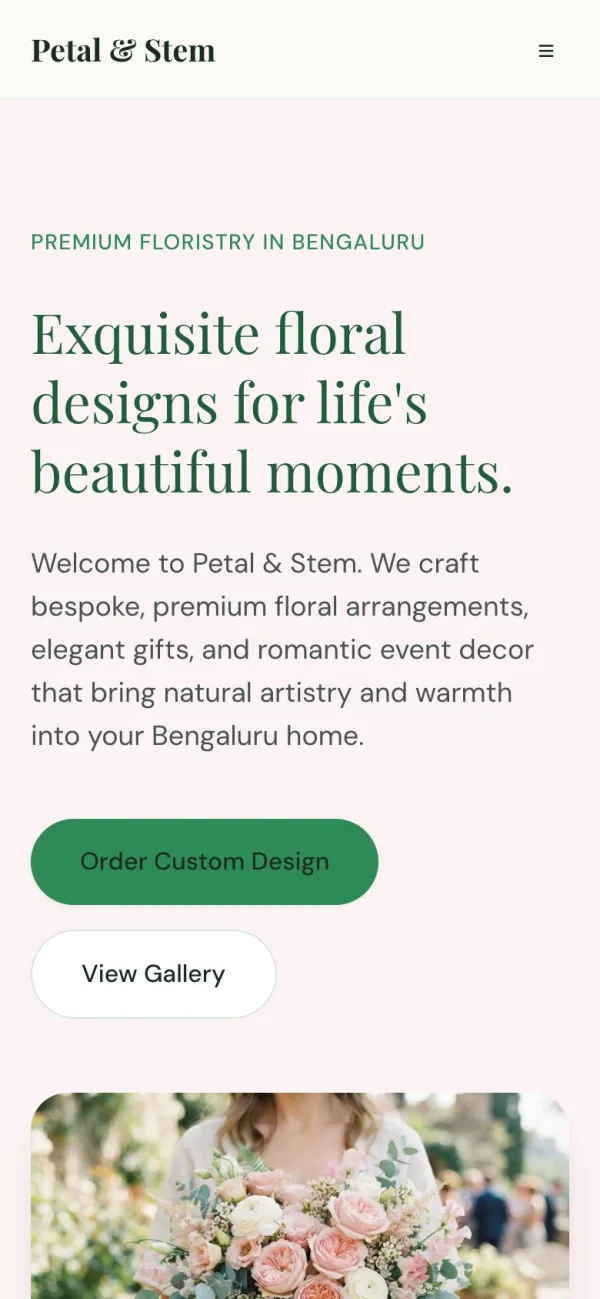 The same site on a phone